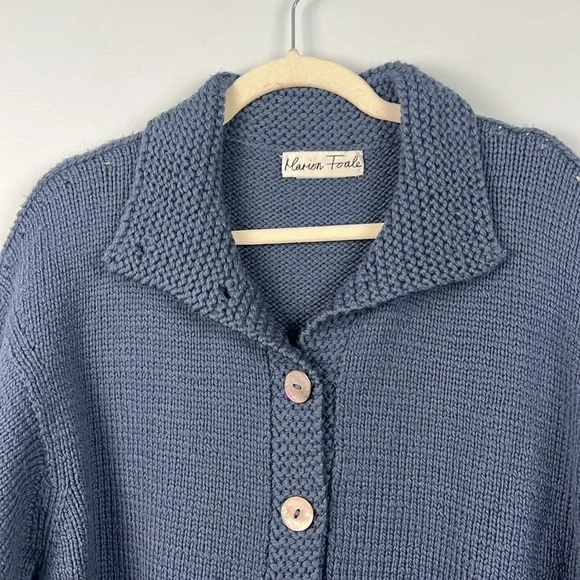 Marion Foale Knitwear 100% wool made in England knit cardigan sweater